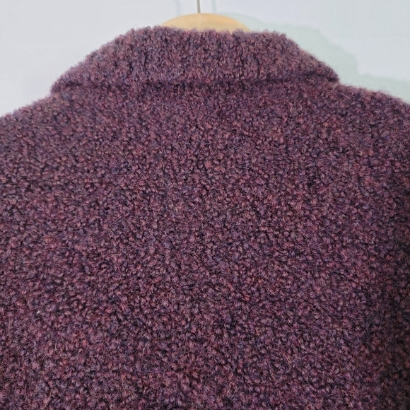 Talbots Made In Italy Women Full-Zip Boucle Sweater M Brown Collared Wool Blend - Picture 5 of 11